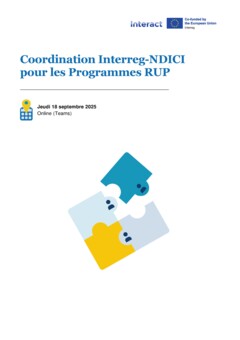 Webinaire RUP - Présentation Etude Coordination NDICI-FEDER