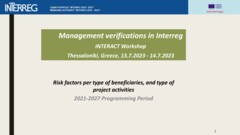 Management verifications in Interreg