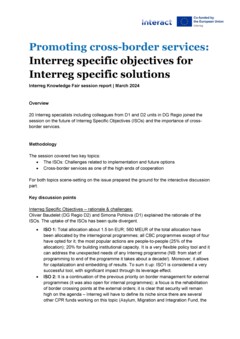 IKF 2024 Day 2 | Promoting cross-border services: Interreg specific objectives for Interreg specific solutions