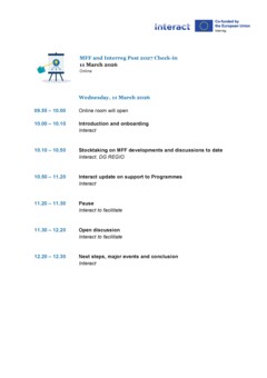 2026-03-11 MFF and Interreg Post 2027 Check-in  agenda