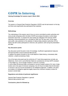 IKF 2024 Day 3 | GDPR for Interreg: how to improve your compliance and reduce liability