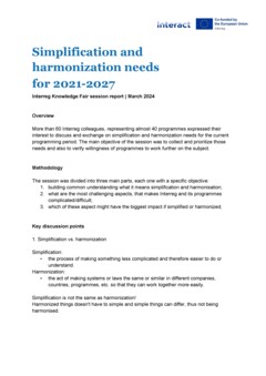IKF 2024 Day 1 | Simplification and harmonisation needs for 2021- 2027