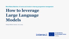 Mind Meets Machine: AI tools and trends in Interreg programme management