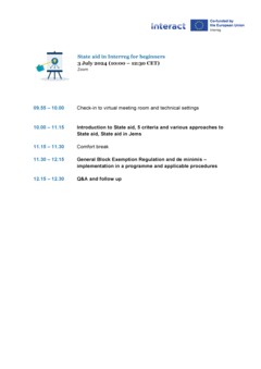 State aid in Interreg for beginners_agenda