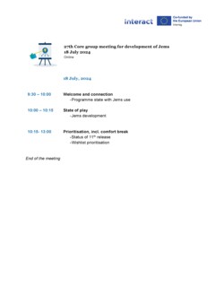 Agenda | 27th Jems Core Group