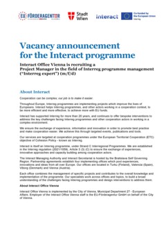 Vacancy announcement Vienna 2025 Interreg Expert_final