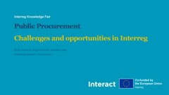 IKF 2024 Day 3 | Public procurement: Challenges and opportunities in Interreg  