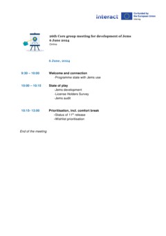 Draft agenda_26th Jems CG meeting