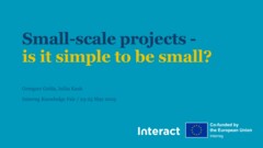 IKF 2023 | Small Scale projects: Limited financial volume (Art 24)